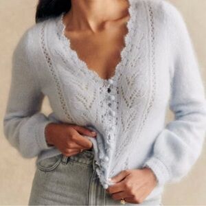 SÉZANE Angelo Cardigan in Sky Blue XS / US 2